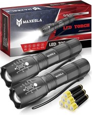 Maxesla LED Torch 2000 Lumens, Zoomable Torches Led Super Bright Flashlight