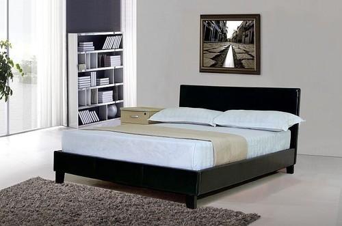 5ft faux leather - bed, frame
