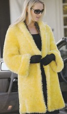 Knitting Pattern to MAKE a Ladies Edge To Edge Faux Fur Coat Eyelash Yarn 38-46