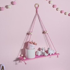 Hanging Wooden Shelf Rope
