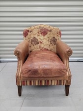 VINTAGE TETRAD LEATHER AND FABRIC READING CHAIR, RETRO