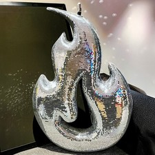 Custom flame-emoji mirror