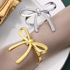 6 pcs Bow Napkin Rings Gold /
