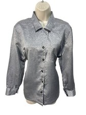 Grey blouse long sleeve Snakeskin Satin Classic Shirt 12