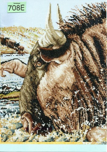 Cross stitch chart wildebeest - cross,