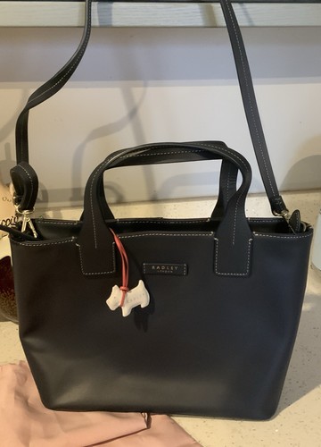 Radley navy leather hand - hand, bag