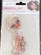 Glamorous girl woman teddy PIXIE Crafter's Companion Scruffy Little Cat stamp