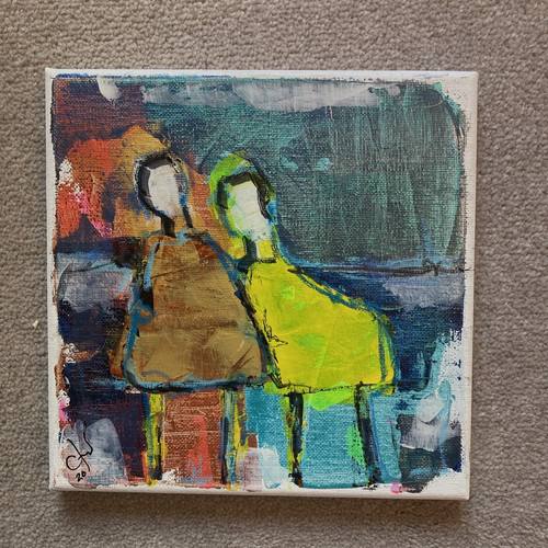 Abstract acrylic mixed media