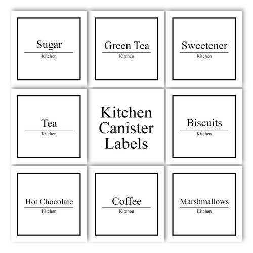 Kitchen canister labels - canister, labels/