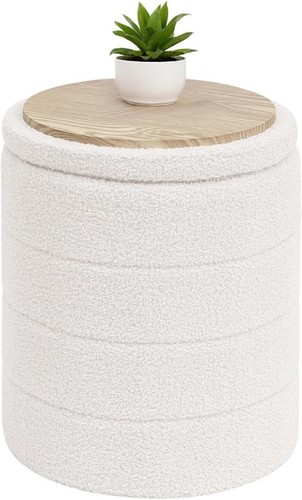 Boucle ottoman storage - storage, folding