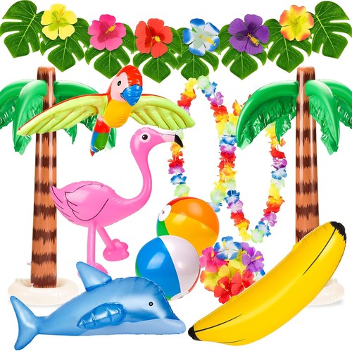31pc inflatable hawaiian party - hawaiian,