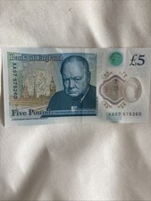 5 Pound Note AA07 Consecutive Serial Number