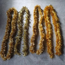 Gold Tinsel Christmas Tree Decoration Garland Swag Festive Sparkle Twinkle 