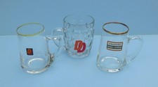 Three Different Vintage Double Diamond Advertising 1/2 Pint Handle Beer Glasses