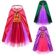Kids Halloween Hocus Pocus 2 Costume Winifred Sanderson Sarah Cosplay Dress