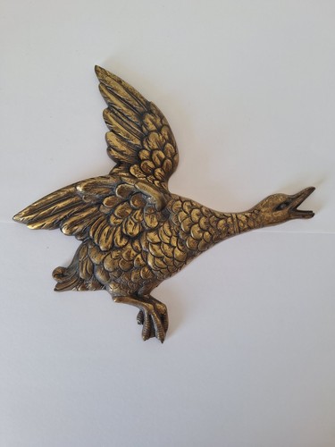 Vintage brass flying - duck, wall