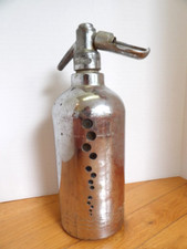 Vintage Antique 1930's SODA KING Seltzer Siphon Bottle Engraved Dolphins Bubbles