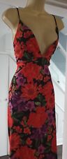 Floral Strappy Bodice Dipped Hem Fishtail Scuba Maxi Dress Prom Dress Size 18