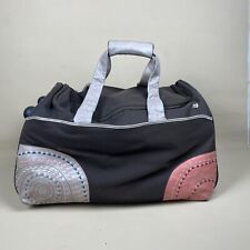 Radley Suitcase Travel Holdall Bag Zip Up Brown Pink Leather Wheels Luggage
