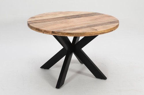 Round solid mango wood - solid, dining
