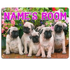 Pug Door Sign Bedroom Name