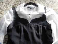 Debut Debenhams long evening pinafore dress black 8, 10 empire Sweetheart