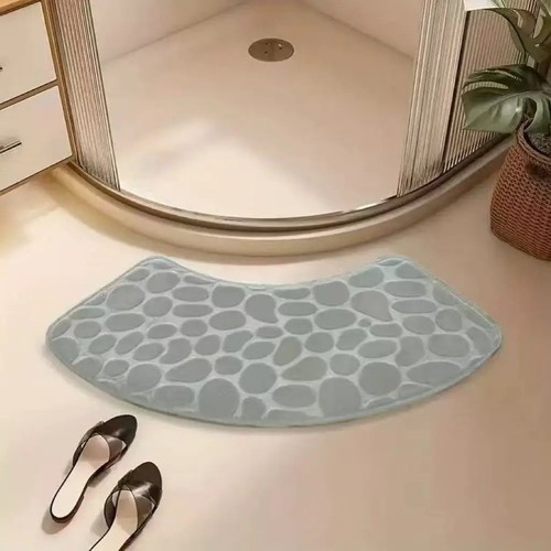 Bathroom absorbent mat curved - bathroom,