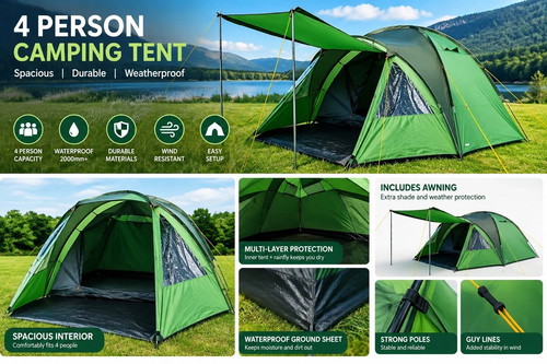 Halfords person dome tent - 4,