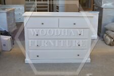 HANDMADE AYLESBURY WIDE 2+3 DRAWER CHEST IN WHITE (NOT FLATPACKED)