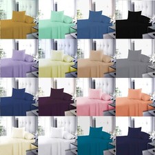 Poly Cotton Luxury Non-Iron Percale Fitted Sheet Single Double King Super King