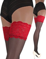New Deep Lace Top Sheer Hold ups stockings 15 Denier 13cm Lace Top