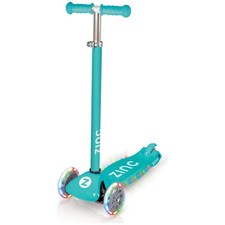 Zinc Light Up Strobe Scooter - Aqua