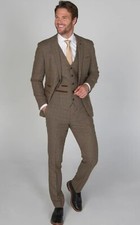 Mens 3 Piece Suit Tweed Check