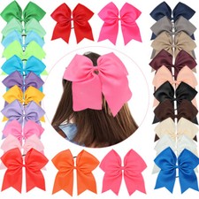Cheer Hair Bow Bobbles Band 8 Inch Grosgrain Ribbon Cheerleading Dance Girls Lot