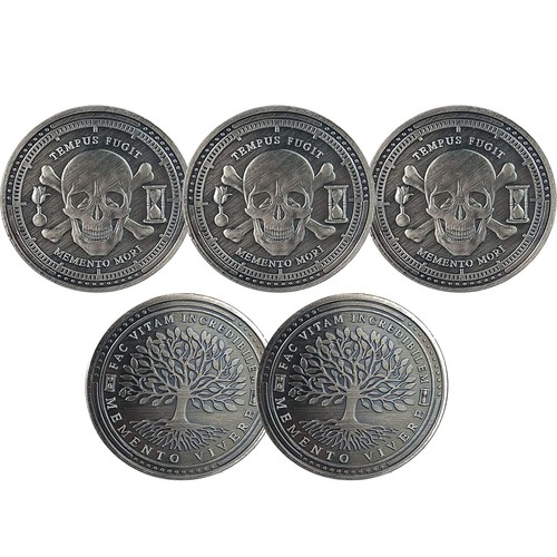 5pcs skull memento mori coin - memento,