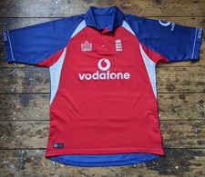 Admiral England ECB ODI vtg men's ss cricket vodafone shirt jersey top 2004-06 L