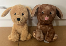 Aldi Little Town Timeless Toys Golden Retriever & Brown Dog Soft Toy Plush 7"