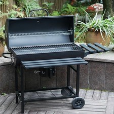 Large charcoal oil drum bbq - charcoal,
