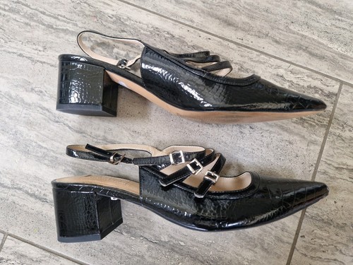 Topshop black croc leather - black,