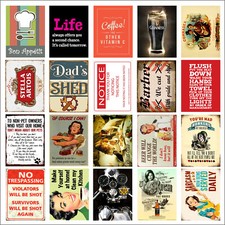 Various Retro Tin Metal Novelty Replica Signs Home Bar Kitchen Man Cave Shed M23