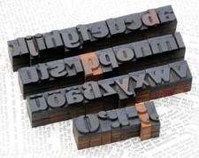 a-z alphabet letterpress