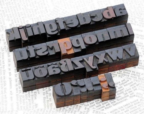 Alphabet letterpress - a-z,