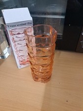 Vintage French Luminarc Peach Coloured Glass Vase