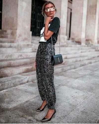 Zara disco pants - zara, sequin