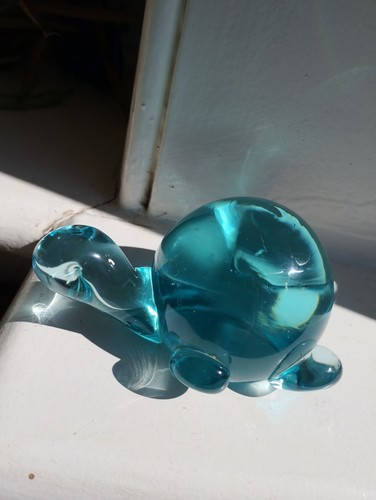 Turquoise turtle paperweight - turquoise,