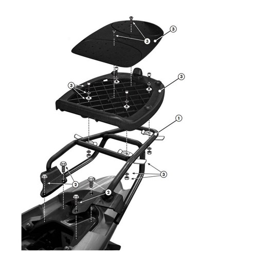 Rear rack givi top - top, cases