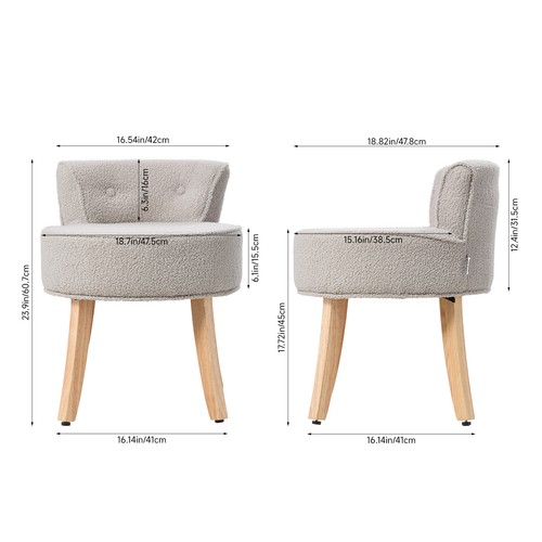 Teddy fleece vanity stool - fleece,