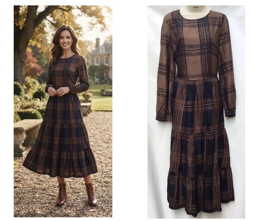 Next midi dress black brown - dress,