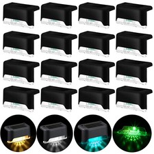 4-16 PCS Solar LED Deck Lights Path Garden Patio Pathway Stairs Step Fence Lamp