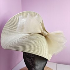 cream large straw fascinator